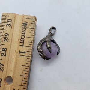 Sterling Silver Dragon Claw Amythest Pendant 925